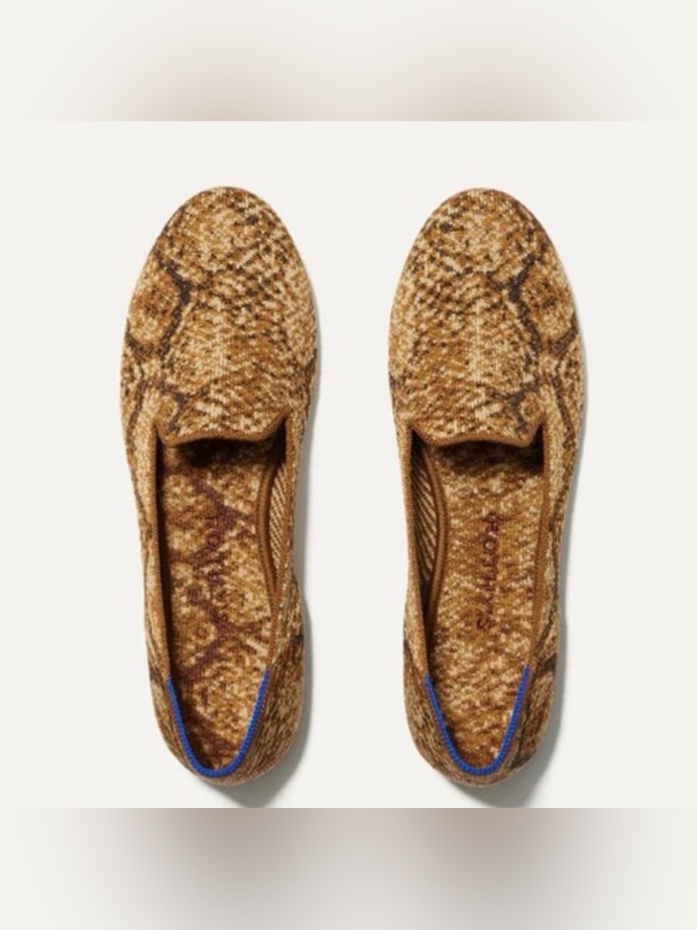 Rothy's The Loafer Bronze Python Knit Flats Size 8 Slip On